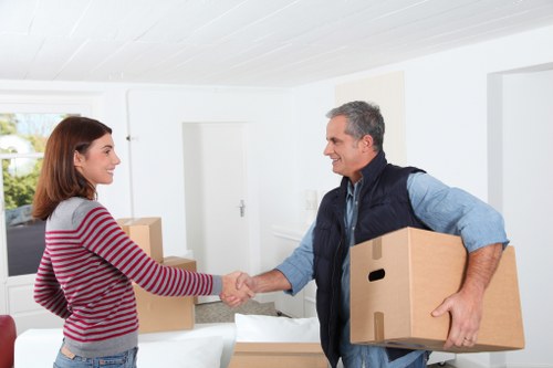 Packed moving boxes ready for house removals in Whitton